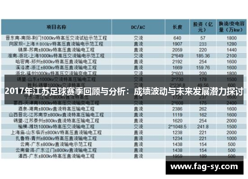 2017年江苏足球赛季回顾与分析：成绩波动与未来发展潜力探讨